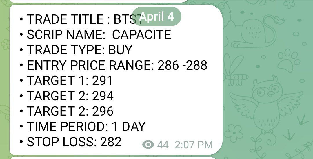 BTST TRADE #CAPACITE TARGET DONE  ✅ GET BTST TRADES HERE👇🏻 SEBI.rpy.club/g/ppTw6ZA715