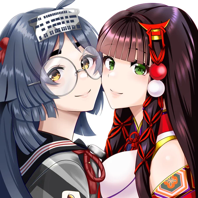 平安丸と平安京艦これ #艦これイラスト #城プロRE #城プロ絵 