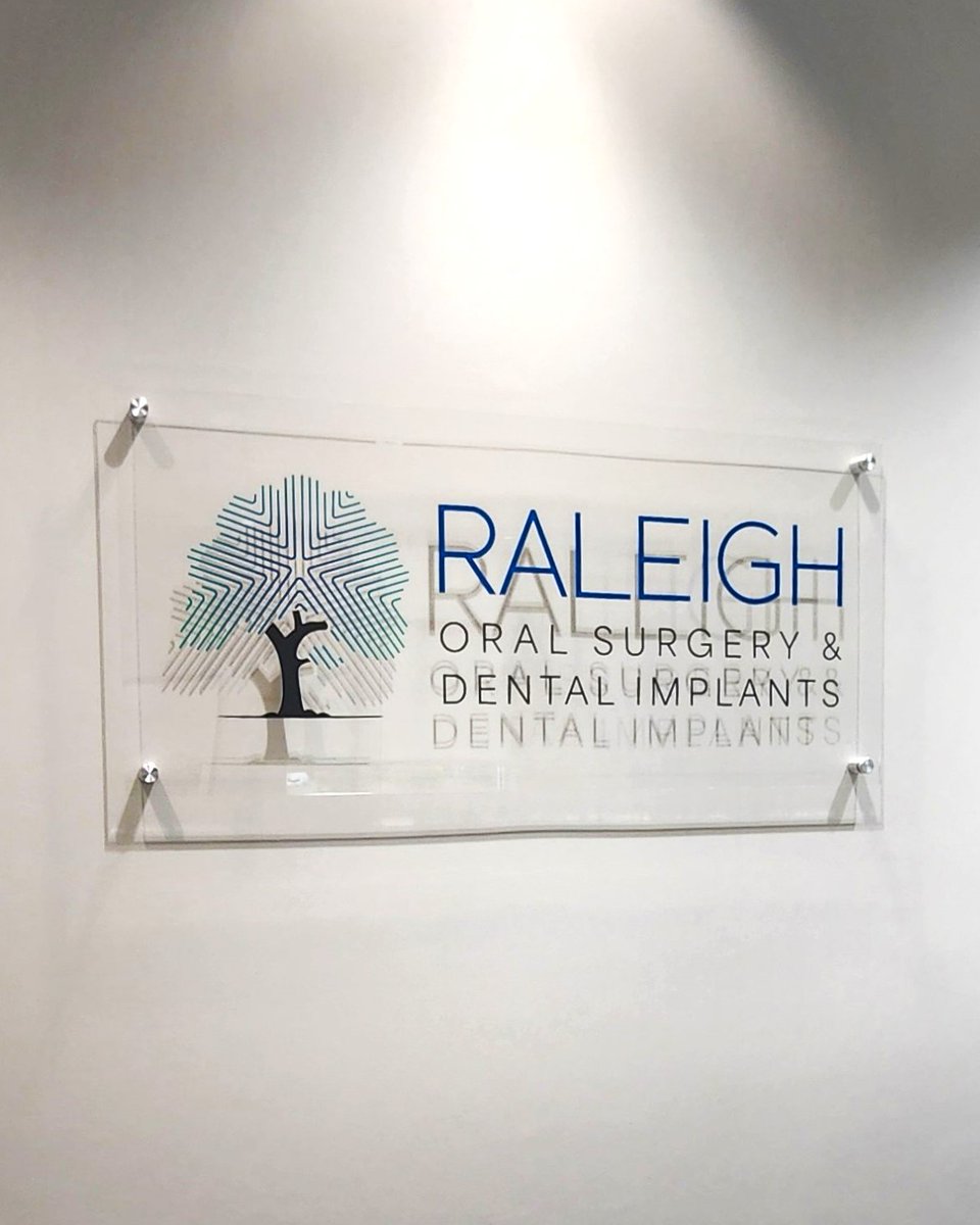 We were delighted to collaborate with Raleigh Oral Surgery to produce their acrylic wall sign featuring contour cutting and digitally printed vinyl graphics. 📷
.
.
.
#AcrylicSigns #InteriorSigns #InteriorSignage #BusinessSignage #SignCompany #SignExperts #SignageSolutions #Signs