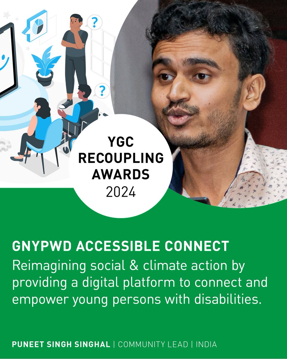 Including persons with disabilities requires adequate policies & practices in communities & organizations. @puneetsinghal22 project connects young persons with disabilites globally to one another!💚@gnypwd bridges the accessibility gap in digital spaces, enabling youth to engage.