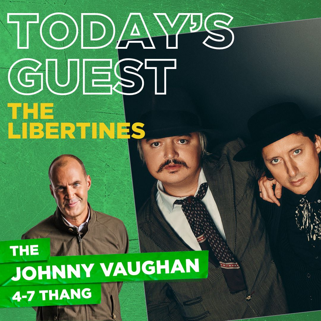 The @Libertines join @johnnyvaughan on the 4-7 Thang today 🙌 Pete Doherty and Carl Barât will be chatting about the band's first studio album since 2015, All Quiet on the Eastern Esplanade! Tune in from 4pm with @globalplayer to listen 👉 globalplayer.com/live/radiox/uk/