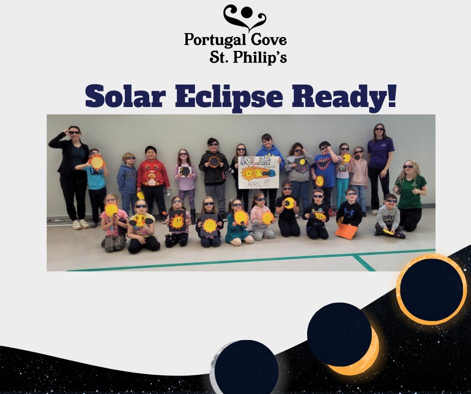 The PCSP Easter Camp participants are learning about solar eclipses and how to view it safely. With their solar eclipse glasses, they're geared up and excited to witness the awe-inspiring event!🌒 For information on the solar eclipse, visit: @EddieSheerr @NLGEOCENTRE @csa_asc