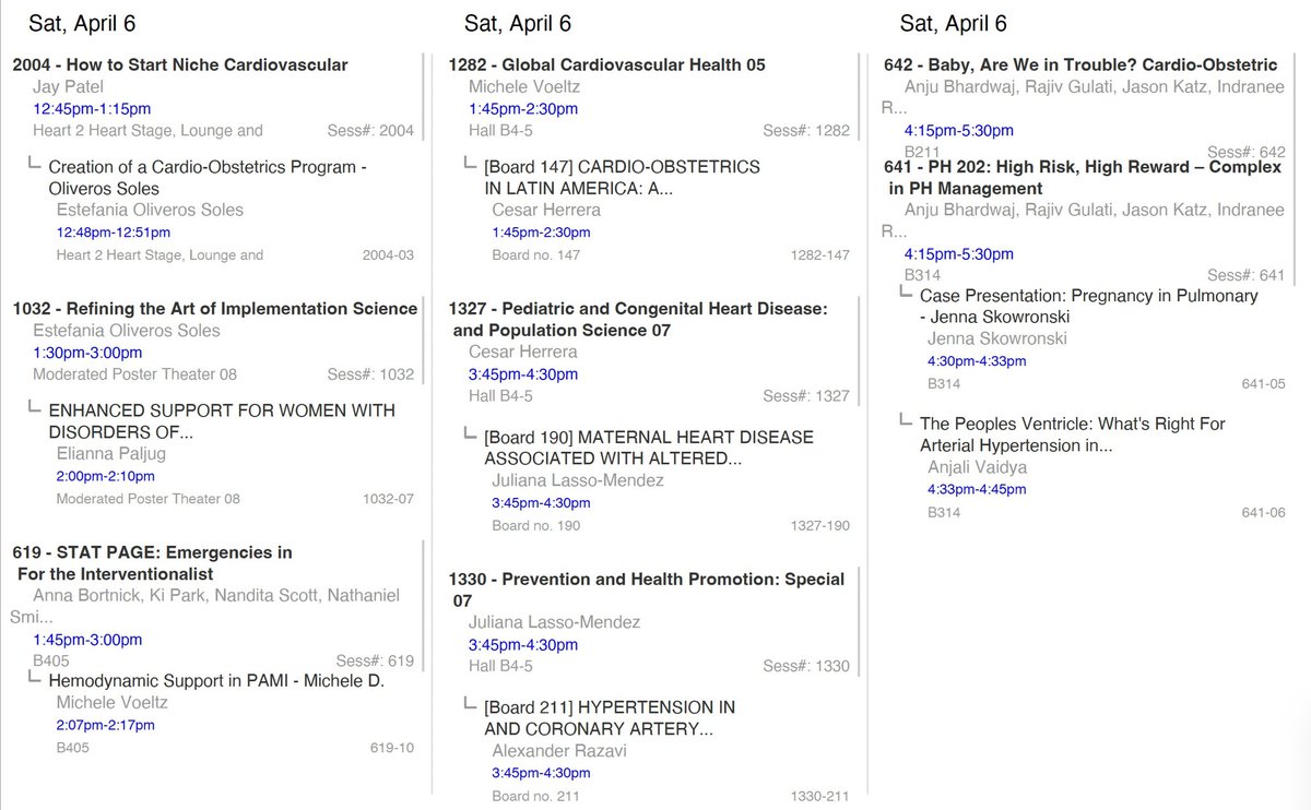 #CardioObstetrics peeps🤰, all you need for #ACC24 are these 7 slides👇 Save them to your phone & you won’t miss any #CardioObstetrics sessions/presentations. 1/2