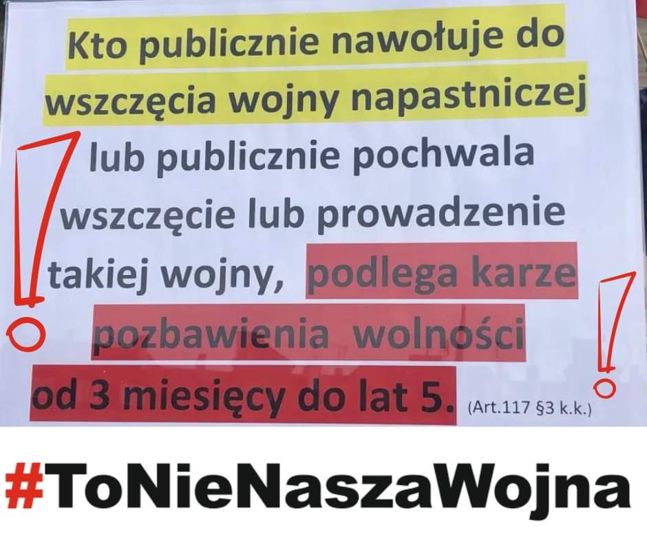 #Tonienaszawojna #PokòjTak