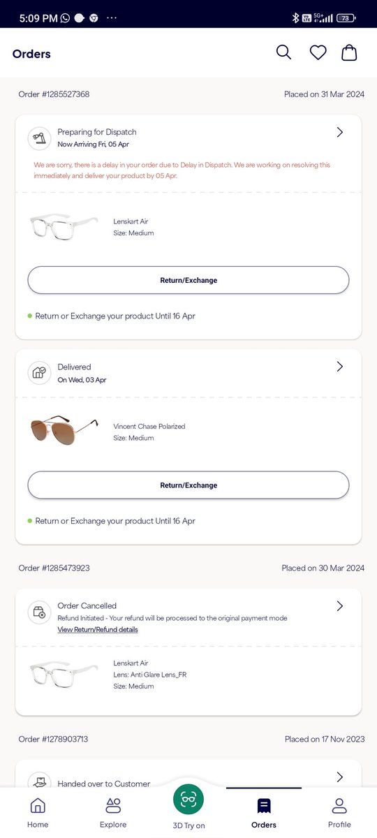 ShandilyaDevank's tweet photo. @Lenskart_com @Lenskart_com  can anyone help on this, I am waiting from 31st March just for the frame,  no body is responding to my multiple complaints.
Really pethatic 
@peyushbansal https://t.co/HXSGQMMxGp