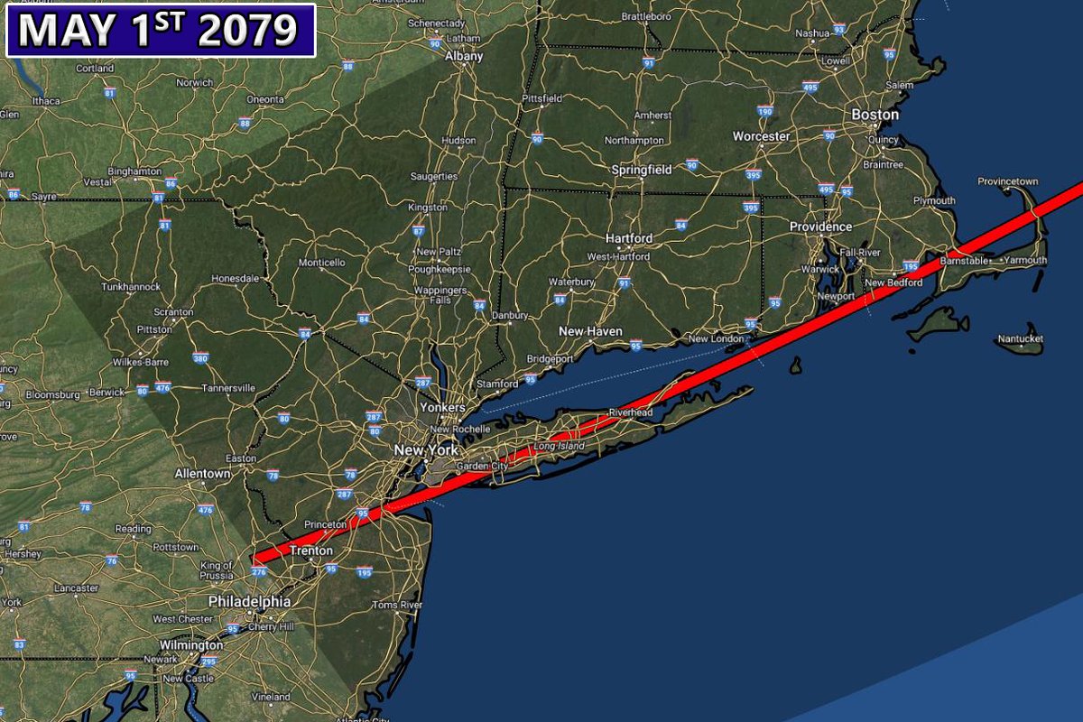 After Monday, the next total solar eclipse for the Northeast will be in 55 years on Monday, May 1st, 2079 and goes right through our area. How old will you be by then? I will be 91 years old.