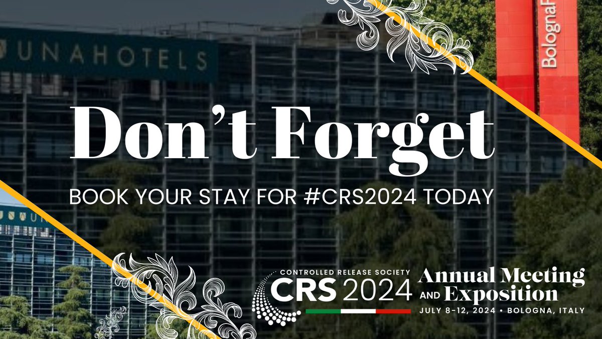Book Your Stay for #CRS2024 Today! Reserve a room: 👉ow.ly/MGWX50R9agk Hello everyone! The CRS team wanted to remind those that plan to attend the 2024 Annual Meeting to secure your spots and book your hotel rooms today! #controlledreleasesociety #crs #deliveryscience