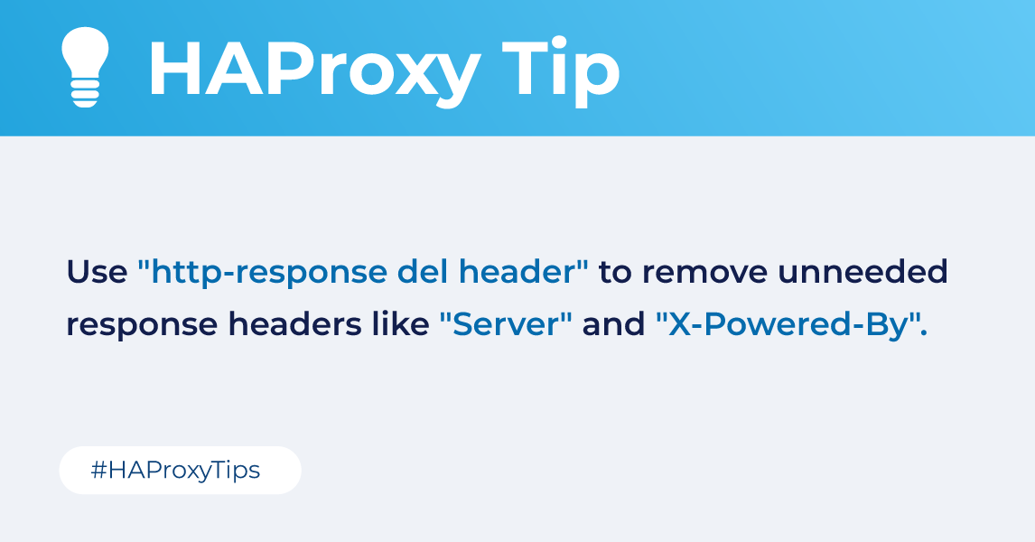 HAProxy's tweet photo. Optimize your website's performance and security with this simple tip.
#HAProxyTips https://t.co/BwmhBzg9Vx