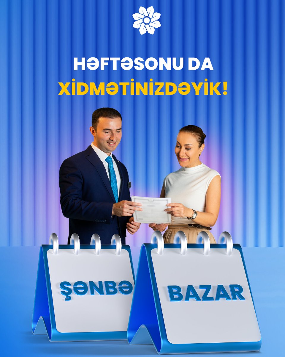 Həftəsonu da işlərinizin ASAN həlli üçün xidmətinizdəyik! #ASANxidmət #Həftəsonu