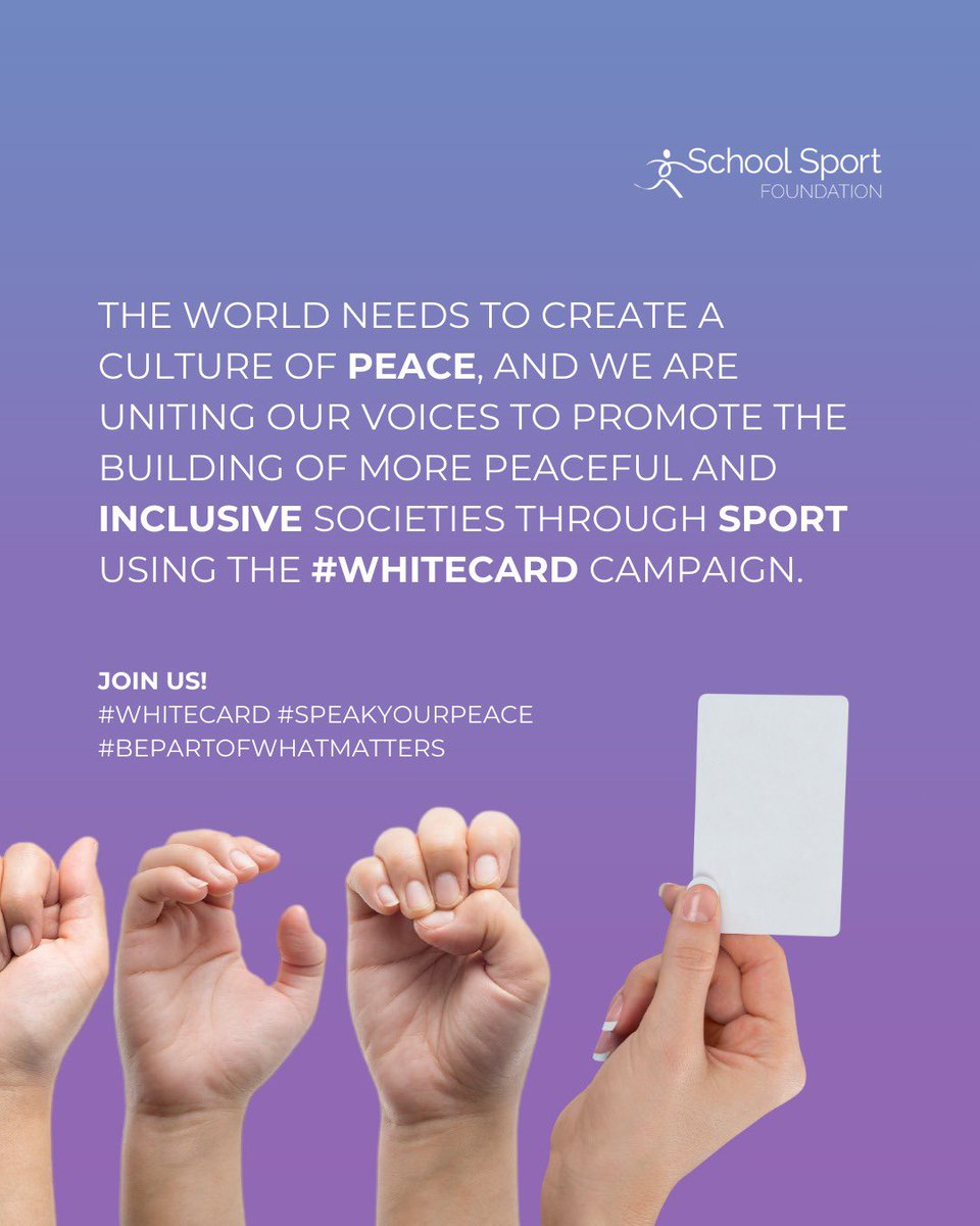 ✌🏻✌🏽✌🏿☮️

Together with @peaceandsport we are committed to building a better world. 

#whitecard #speakyourpeace #bepartofwhatmatters