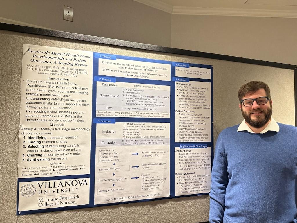 Another presentation-packed day for @VUNursing at @ENRS_Science #ENRS2024! This morning, @DrNurseGuy presented his scoping review on job and patient outcomes among #PHMNP psychiatric mental health nurse practitioners. Thanks @BetteMRN for catching the 📸!