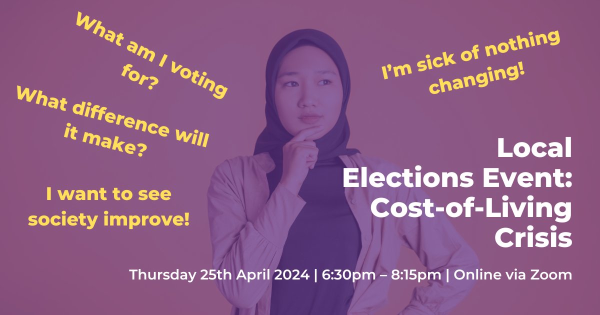 Will you be voting at the local elections in May? 🗳️ The turnout at the last local elections in 2021 was just 36%, compared to 67% at the 2019 General Election. Learn about the impact of your vote at our online discussion panel on the Cost-of-Living Crisis! 🎟️Link in bio 🔗