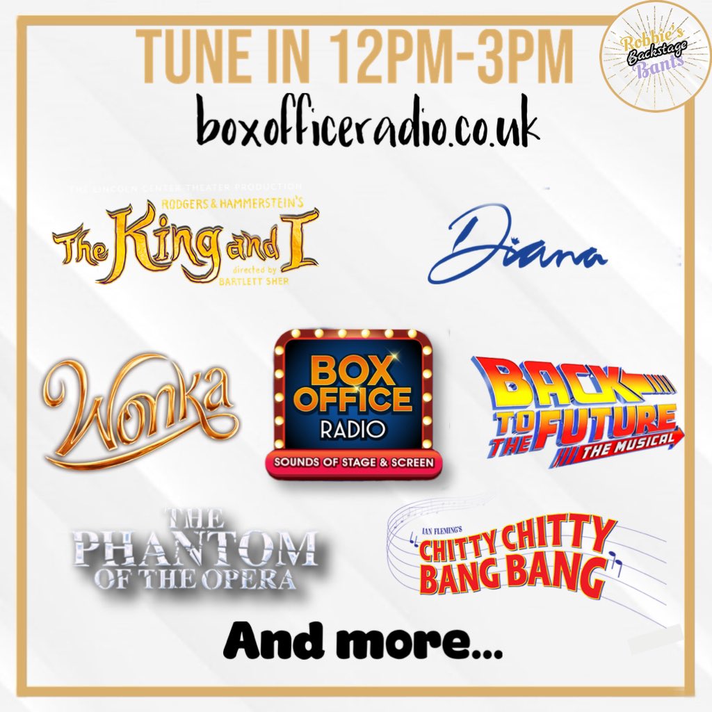 BackstageBants's tweet photo. Still LIVE on @BoxOfficeRadio …
Tune in now - https://t.co/agixLrhQKJ 

#theatre #westend #broadway #musicaltheatre #londontheatre #theatregeek #theatrelife #robbiesbackstagebants #theatreland #subscribe #channel #podcast #interview #theatrenight #musical #theatrelover #theatre https://t.co/nJw587Z95q