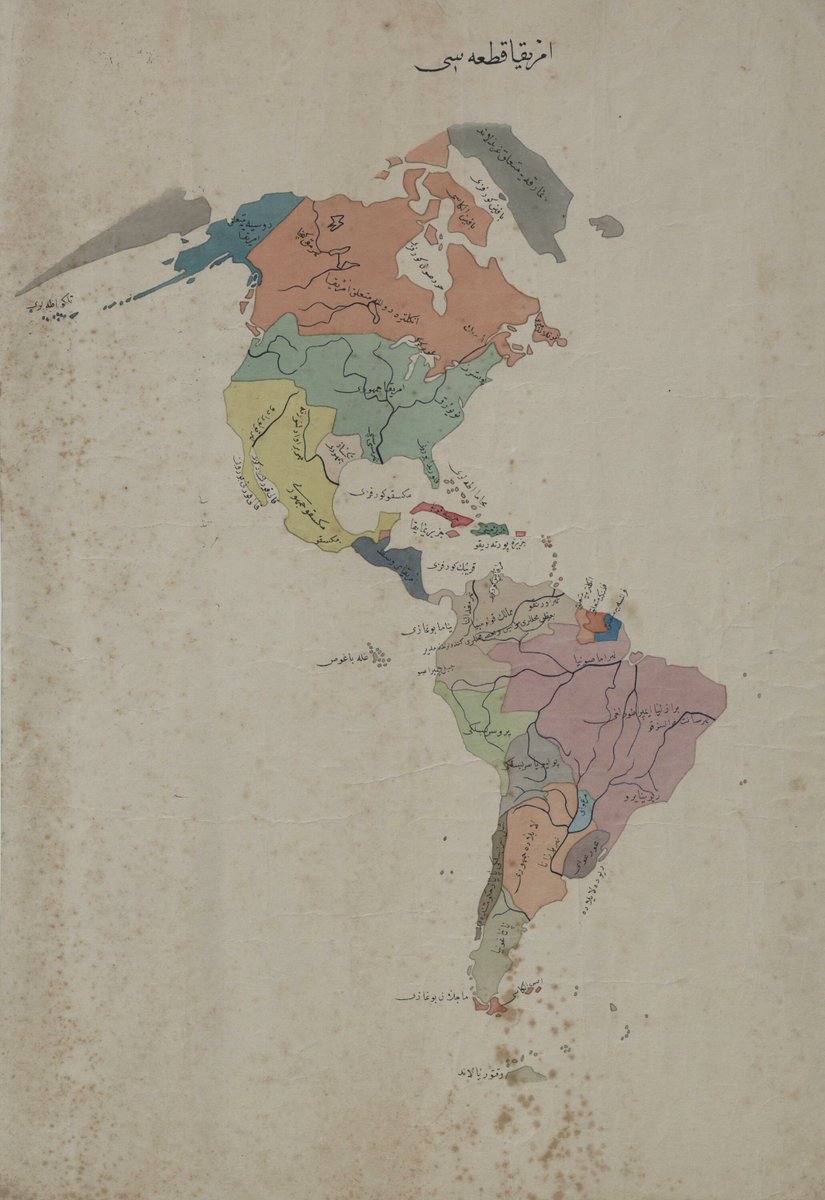 19th century Ottoman map of the Americas