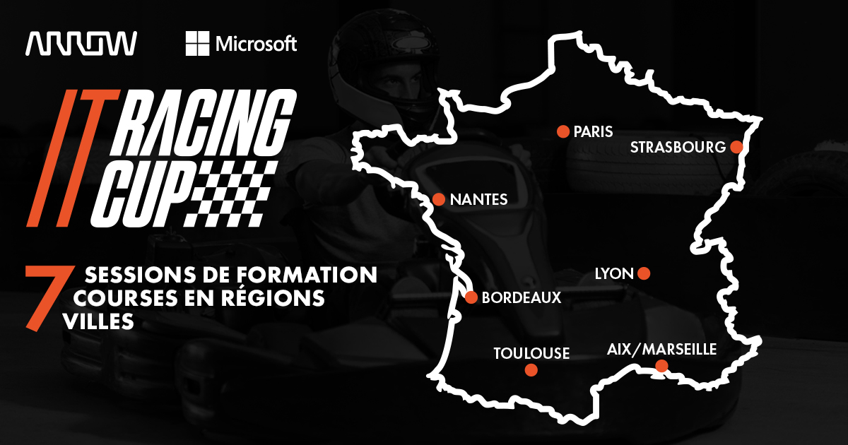 🏁IT Racing Cup, l’événement national Arrow et Microsoft, c’est pour bientôt !
Nous sommes ravis de vous annoncer les 7 villes qui accueilleront les étapes de l'IT Racing Cup cette saison en mêlant apprentissage et pilotage ! 
Inscrivez-vous : arw.li/6012wyjDs
#Copilot