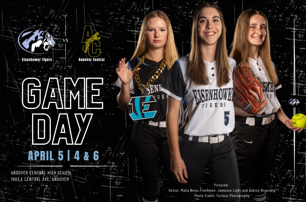 🥎 Your Tigers head to Andover Central to take on the Jaguars today! 📍 Andover Central High School ⏰ 4 &6 (ish) 📺 Game Changer @Eisenhower Junior Varsity Tigers / @Eisenhower Varsity Tigers & Youtube: EHSTigerSoftball GO TIGERS! 🐾 #esotr