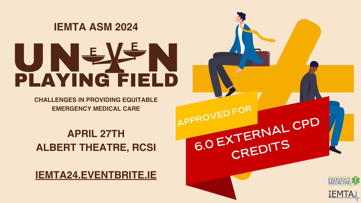 We are just 3 weeks away! 📅 Check out the updated agenda for #IEMTA24 Approved for 6.0 CPD credits, 🪙 with discounted tickets for IAEM members, Paramedics, Nurses and Students. 🎟️ Don't miss out. Register now! iemta24.eventbrite.ie