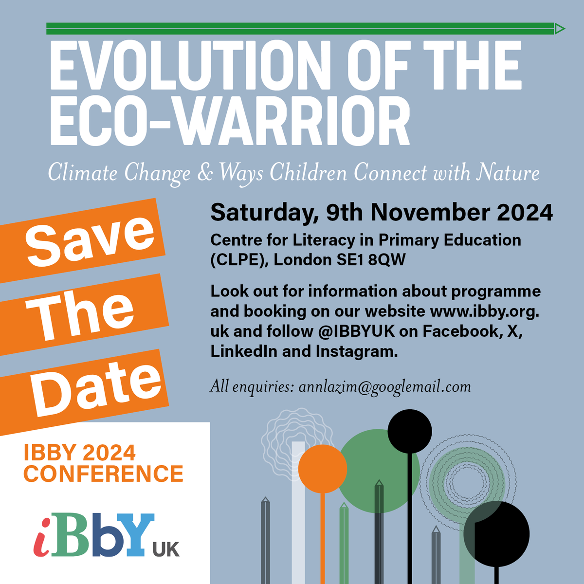 our upcoming conference will be all about #climatechange and the way children connect with nature! No further details yet but if your interested in publishing, save the date! #ecowarrior #ibby #clpe