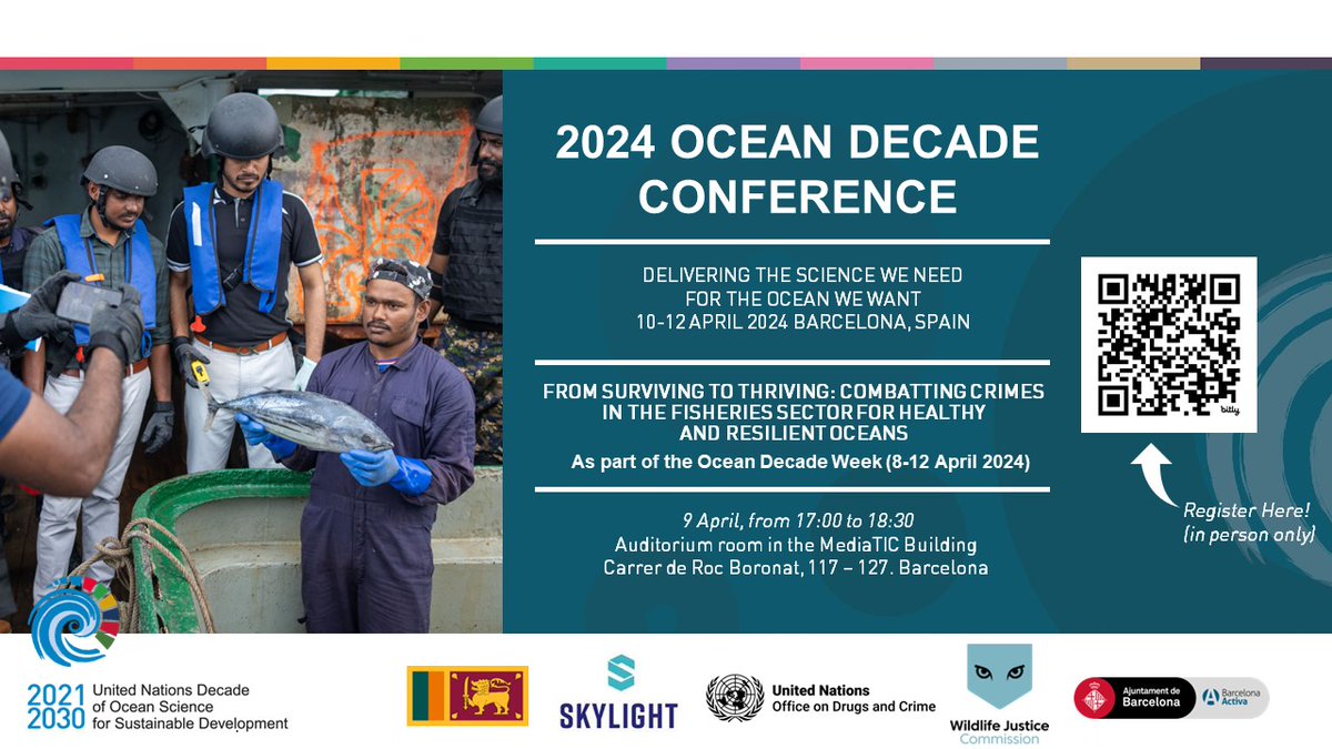 Join our @UNOceanDecade satellite event next week, where we’ll focus on the impact of crimes in the fisheries sector and discuss technology-driven solutions and strengthening the criminal justice system. Register now: forms.gle/AarLF2NMqk2Zgt… #OceanDecade24 #endENVcrime
