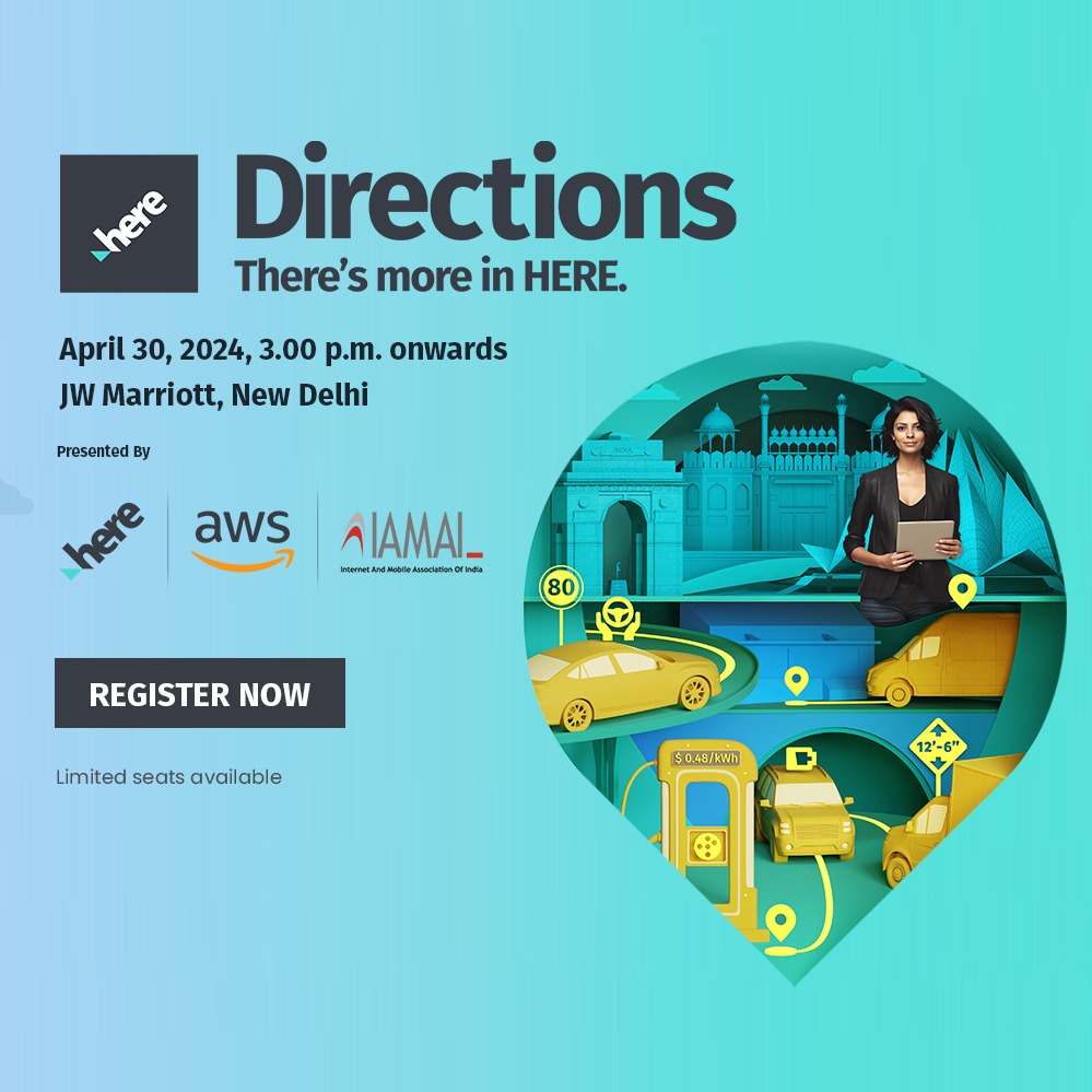 We're thrilled to announce an exclusive invite-only event, *Directions Delhi*, presented by @here and in collaboration with @awscloud , organized by the @IAMAIForum 🗓 April 30th, 2024 🕒 Starting at 3:00 p.m. 📍 JW Marriott, New Delhi forms.gle/zv5NqzpJG6qgt9…