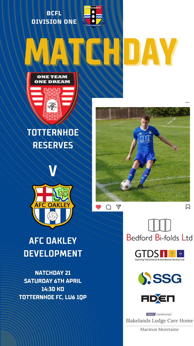 Both squads back in action this weekend Quick turnaround for 1st who turn attention from their midweek win to hosting @RiseleySportsFC Meanwhile, Devs have their final away fixture of the season as they trek down to @TotternhoeRes 2:30 KO for both. OSSC open from 12pm COYO