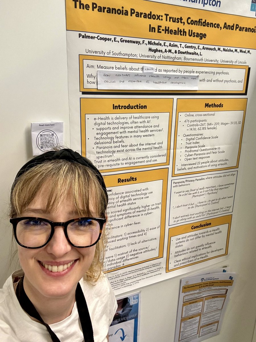 Our second poster is up today! Our work on the paradox of trust and use of eHealth: complete with last minute corrected typo. 
Correct version, 3-min presentation and project overview available here springsoton.wordpress.com/the-team/emma-…