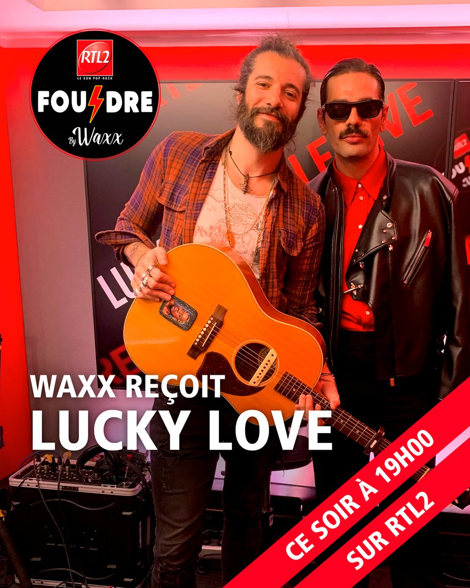 Dimanche ça rime avec Foudre chez RTL2⚡️ Retrouvez @waxxgyver en compagnie de Lucky Love, dès ce soir à 19h sur RTL2 ! 🎸❤️