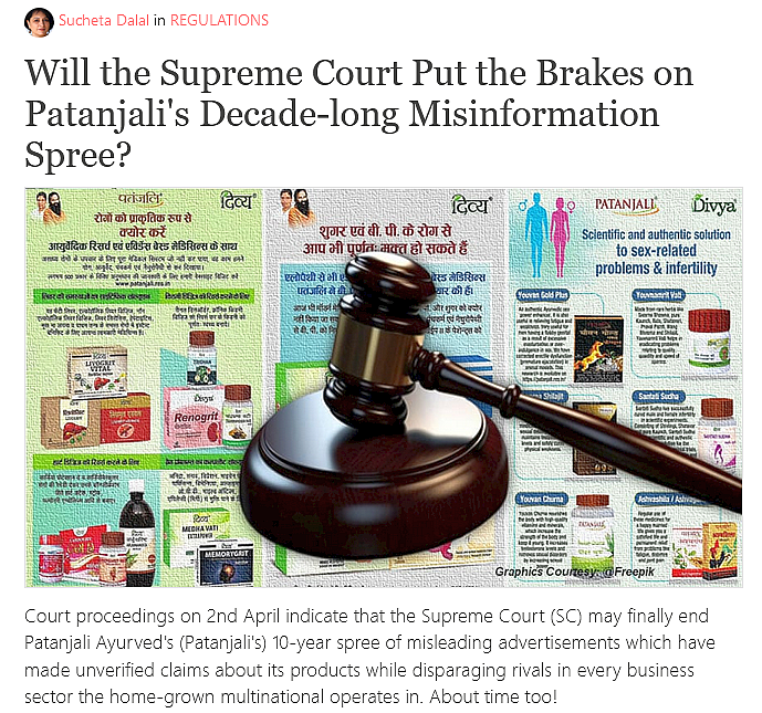 The Week That Was... -> Will the Supreme Court Put the Brakes on #Patanjali's Decade-long Misinformation Spree? -> #ElectoralBonds : Blood Money, Ransom, or Outright Bribe? -> #Nifty, #Sensex May Continue to Trend Up, Subject to Dips - Weekly Closing Report And Much…