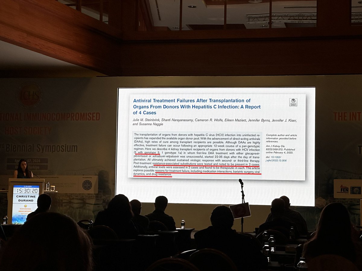 Patrick Tam (@tamckpatrick) on Twitter photo Shout out to <a href="/Jmsteinbrink/">Julie Steinbrink, MD, MHS</a> on cautionary but rare treatment failures in the use of #HCV D+ organs #ICHS2024 <a href="/DukeAdultID/">Duke Infectious Diseases</a> Shout out to <a href="/Jmsteinbrink/">Julie Steinbrink, MD, MHS</a> on cautionary but rare treatment failures in the use of #HCV D+ organs #ICHS2024 <a href="/DukeAdultID/">Duke Infectious Diseases</a>