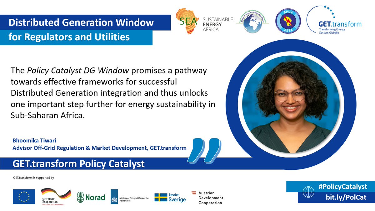 Effective frameworks sit at the core of a seamless #DistributedGeneration integration! ☀️⚡️ Hear from Bhoomika Tiwari @GET_transform about the impact the #PolicyCatalyst #DG Window aims to bring about with partners ➡️ bit.ly/PolCat