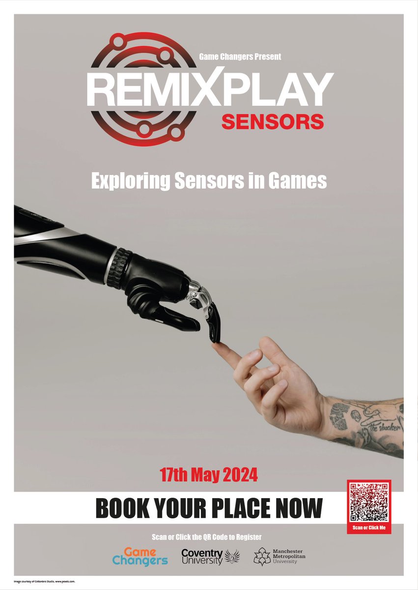 #Gchangers #RemixPlay Mini Event - 17th May 2024 at @covcampus Contribute to design ideas for potential #seriousgames that use sensor interfaces. @gchangers @CovUni_CPC @CovUniResearch forms.office.com/pages/response…