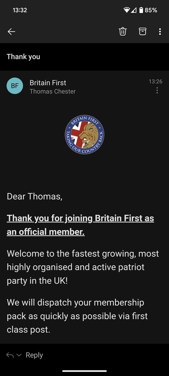 Very very happy to announce that I am now an official member of @BFirstParty! I absolutely love this party and everything they stand for and I cannot wait to help them make Britain greater and British again 🇬🇧🇬🇧🇬🇧
#Britain #BritainFirst #SaveBritain