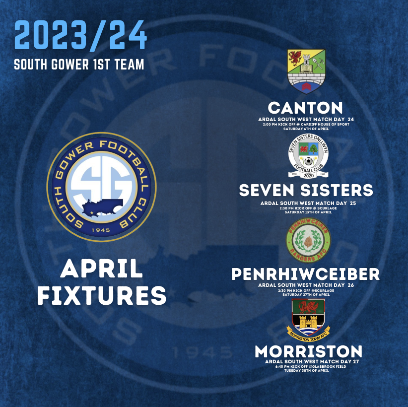 SouthGowerFC's tweet photo. Another busy month where we look to bounce back from March! We start with an away trip to
@CantonFballClub tomorrow afternoon, followed by three home games to close the month out.
Reserve team fixtures to follow!
π΅βͺοΈ
#UppaGower #ClubAsOne https://t.co/aOqv2TFmq9