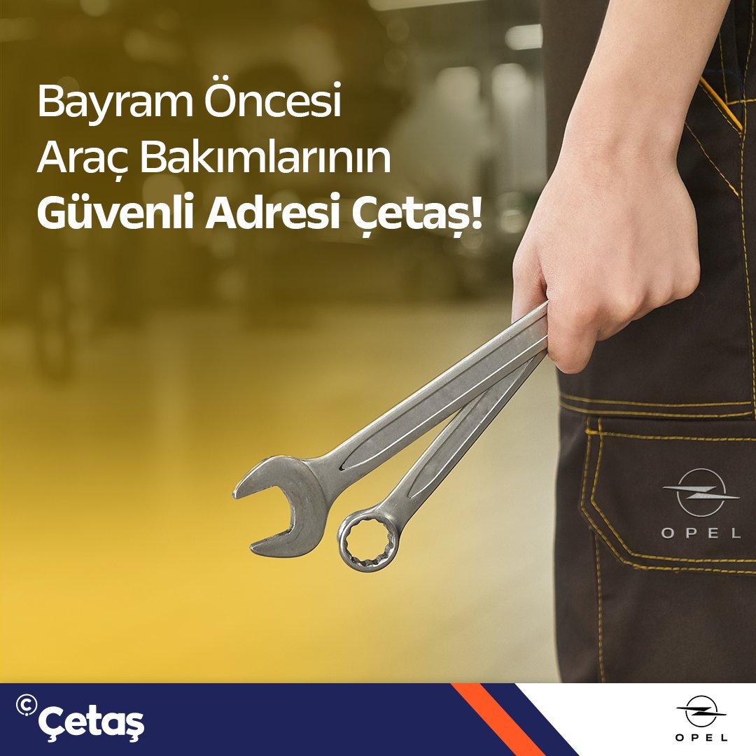 Bayram öncesi araç bakımlarının güvenli adresi Çetaş!

📞İstanbul Bayrampaşa: 0 (212) 614 40 04
📞İstanbul Büyükçekmece: 0 (212) 863 54 54

#Opel #ÇetaşOtomotiv #ÇetaşOpel #YetkiliServis #ServisBakım