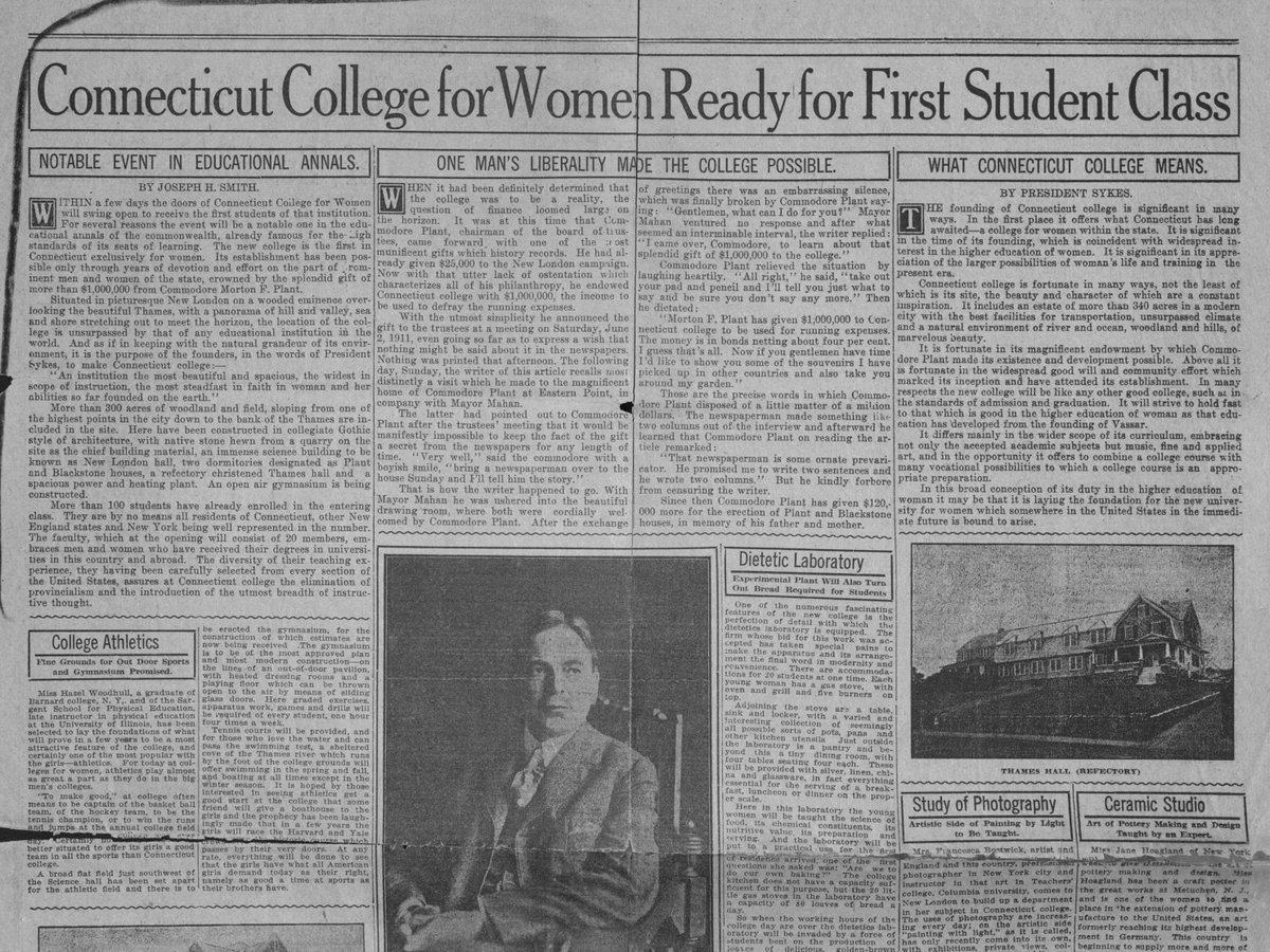 Happy 113th Birthday, Connecticut College! 🎉 Founders Day marks the official establishment of the College. The original charter was signed by the Connecticut Secretary of State on April 5, 1911. 📷 Check out the photo and news coverage from #ConnCollege's opening convocation!