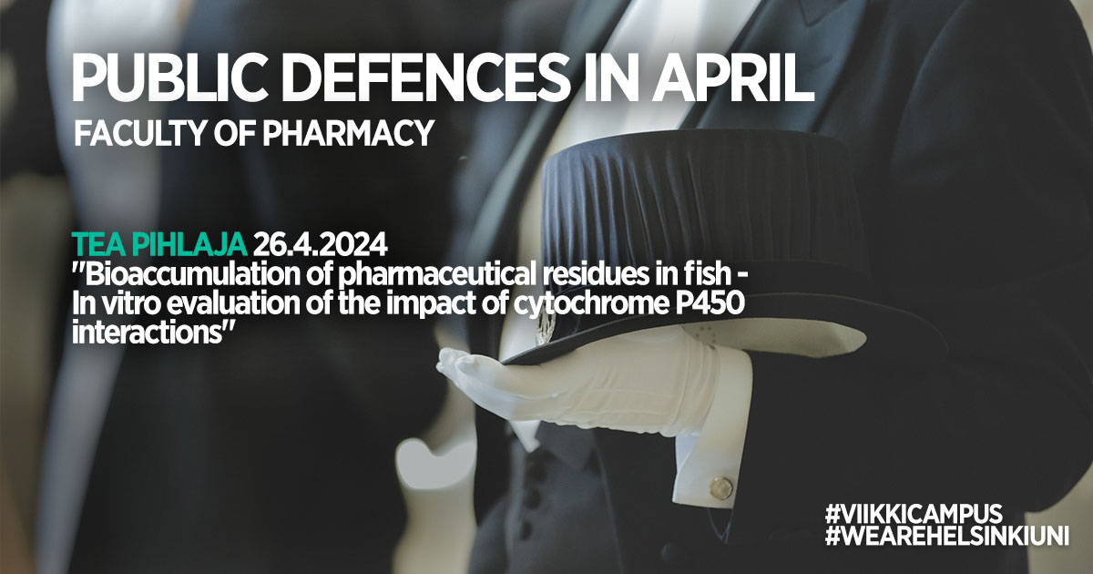 Congratulations to the Faculty of Pharmacy's doctoral candidate who will defend her doctoral theses in April! 🥂 Check the public defences on the @helsinkiuni events calendar. #wearehelsinkiuni #ftdk