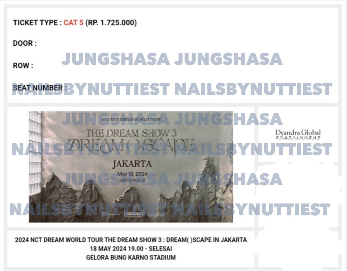 GIVEAWAY 🎫 TIKET THE DREAM SHOW 3 (CAT 5) • follow & rt pinned @nailsbynuttiest ajah <33 pastiin rt like reply tweet ini yah, biar bisa kebaca twitter picker 🩵 end 13 april 2024 GOOD LUCK 🥰