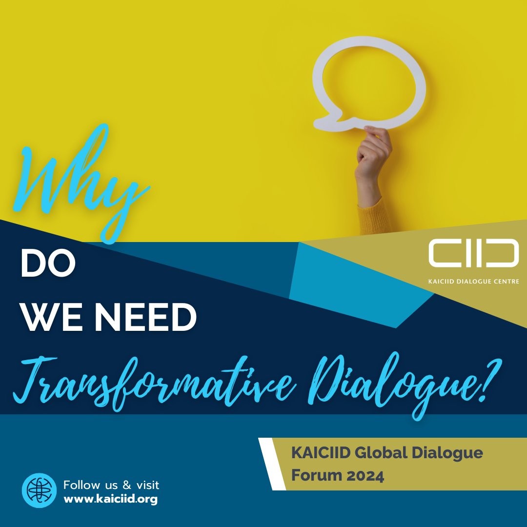 #TransformativeDialogue eliminates division, distrust, and ignorance by fostering mutual respect and a sense of Human Dignity, paving the way for peaceful and inclusive communities.🤝 Join us soon at the #KAICIIDGlobalDialogueForum to witness the power of Transformative Dialogue.