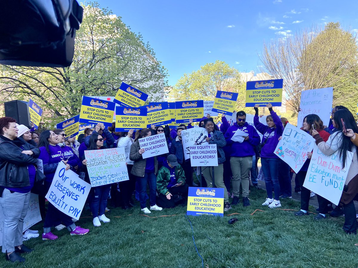 ‘Early education is a job we do from the heart, not for our pockets. And we have been patient with our pay but if our pay is cut, we won’t be patient anymore and DC’s classrooms will be empty.’ @MayorBowser @councilofdc & DC CFO you’re on notice to restore the Pay Equity Fund!