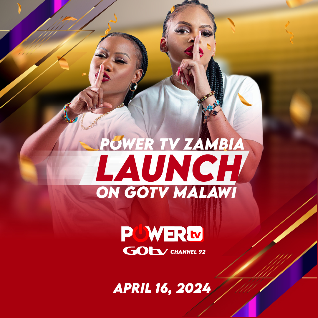 We are thrilled to announce our forthcoming launch on GOtv Malawi on April 16, 2024. Power TV Zambia becomes the 𝗳𝗶𝗿𝘀𝘁 𝗭𝗮𝗺𝗯𝗶𝗮𝗻 𝘁𝗲𝗹𝗲𝘃𝗶𝘀𝗶𝗼𝗻 𝘀𝘁𝗮𝘁𝗶𝗼𝗻 to debut on GOtv in Malawi pa Channel 92. Ba Malawi tili tonse Muchimunzi #MuchimunziNizee #PowerKuchalo