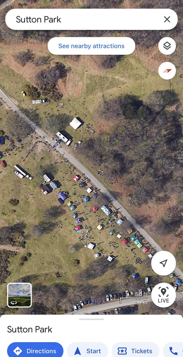 Was just looking at journey times for the relays tomorrow and was absolutely buzzing that the Google maps satellite image of Sutton Park is from a road relays day!! Massive bonus points for anything who can spot their club tent