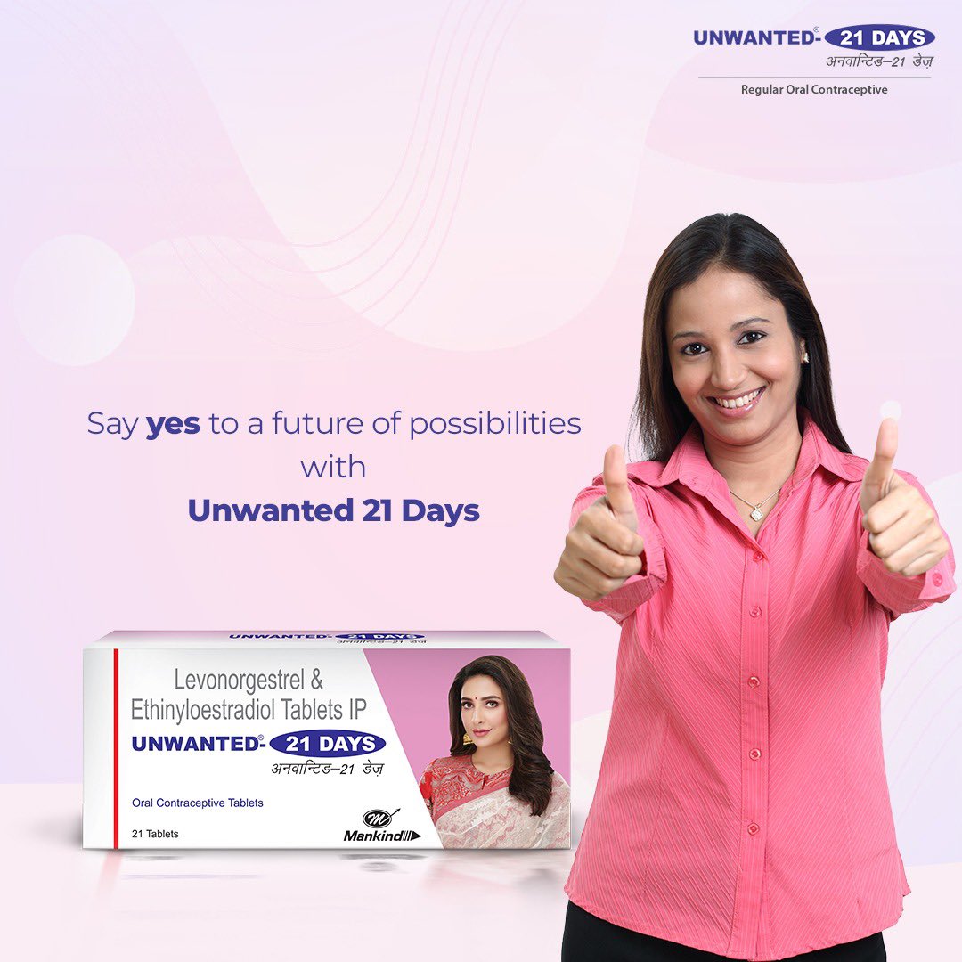 Say yes to empowerment, freedom, and a confident tomorrow with Unwanted 21 Days Regular Oral Contraceptive Tablets.
.
.
.
.
.
 #Choice #FamilyPlanning #Family #unwantedpregnancy #PregnancyByChoice #Unwanted21Days