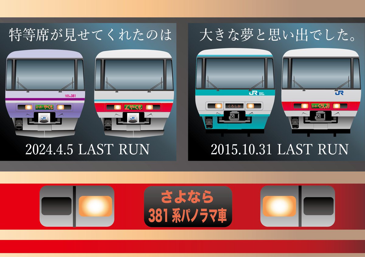 さよなら 381系パノラマ車】 2024年4月5日、381系最後のパノラマ