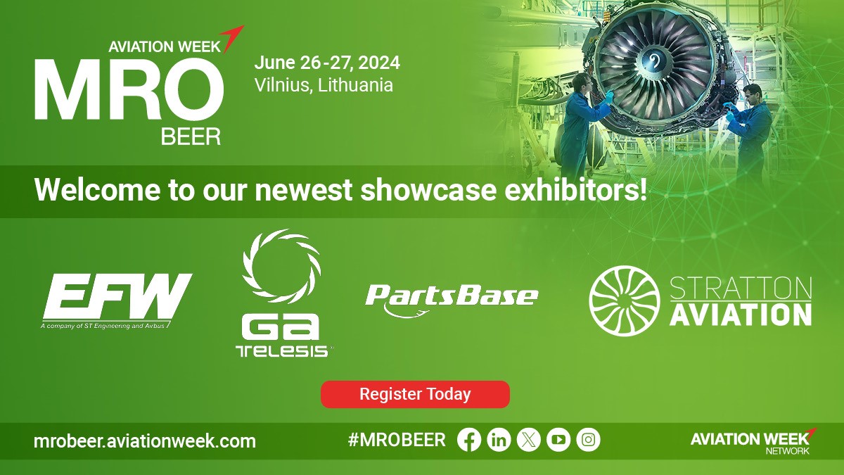 MRO BEER Welcomes our newest showcase exhibitors! Learn more today and secure your spot >> utm.io/ugxOq #MROBEER #AviationWeek #MRO #Aviation #OEMs #Sponsors