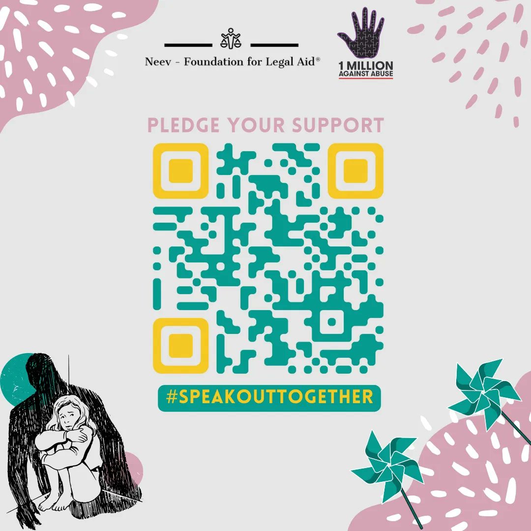 The NCRB reports a child is sexually abused every 15 min in India. The Supreme Court has noted that sexual crimes against children have increased at an “alarming rate”. 

Scan the QR code  and  pledge your support to #SpeakOutTogether against #ChildSexualAbuse