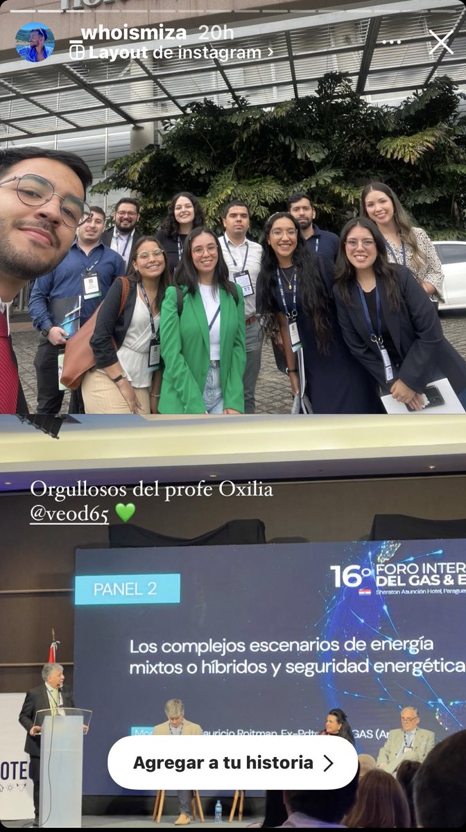 OxiliaVictorio's tweet photo. Foro Internacional del GAS &amp; ENERGÍA. Orgulloso de nuestros futuros Ingenieros en Energia @ien_fpuna que participan activamente y construyen su networking global. Así se construye el futuro @fpuna https://t.co/M1Yt4iHTC1