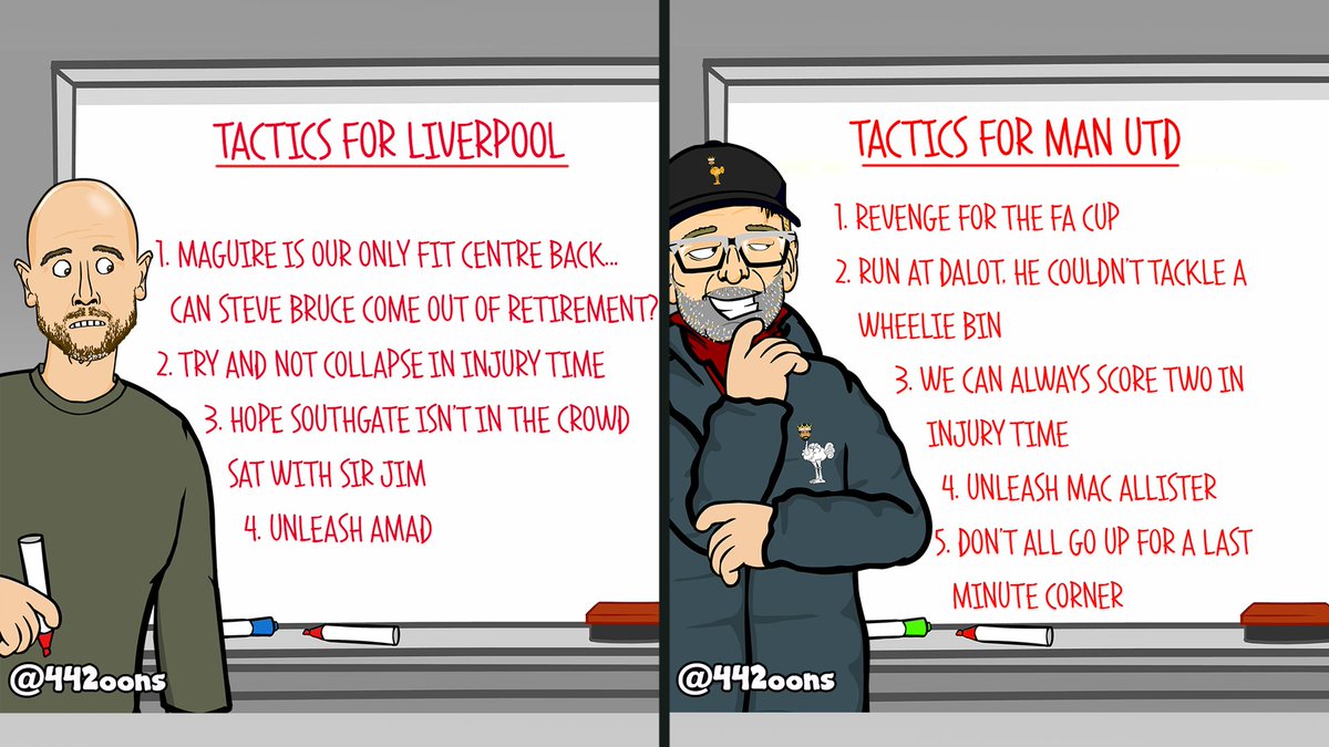 The tactics are in for Liverpool v Man United...who's gonna win? #MUNLIV