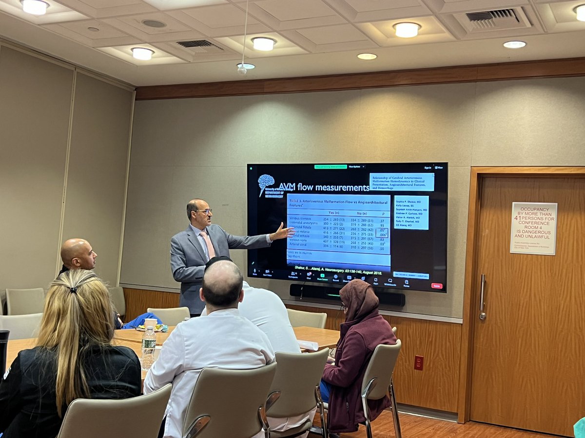 AVM flow dynamics with Ali Alaraj. Fantastic GRs lecture this morning @MonteNeurosg @MontefioreNYC