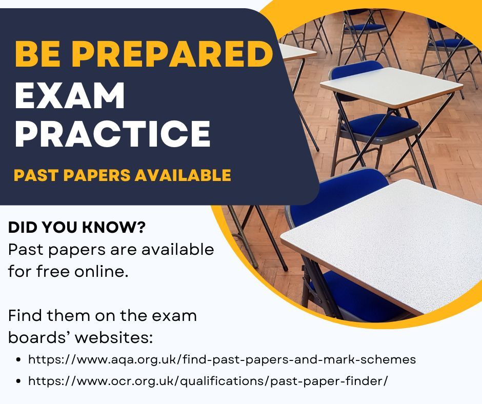 The Final Countdown: 4 weeks to go! Did you know that exam boards share past papers and mark schemes freely on their websites?