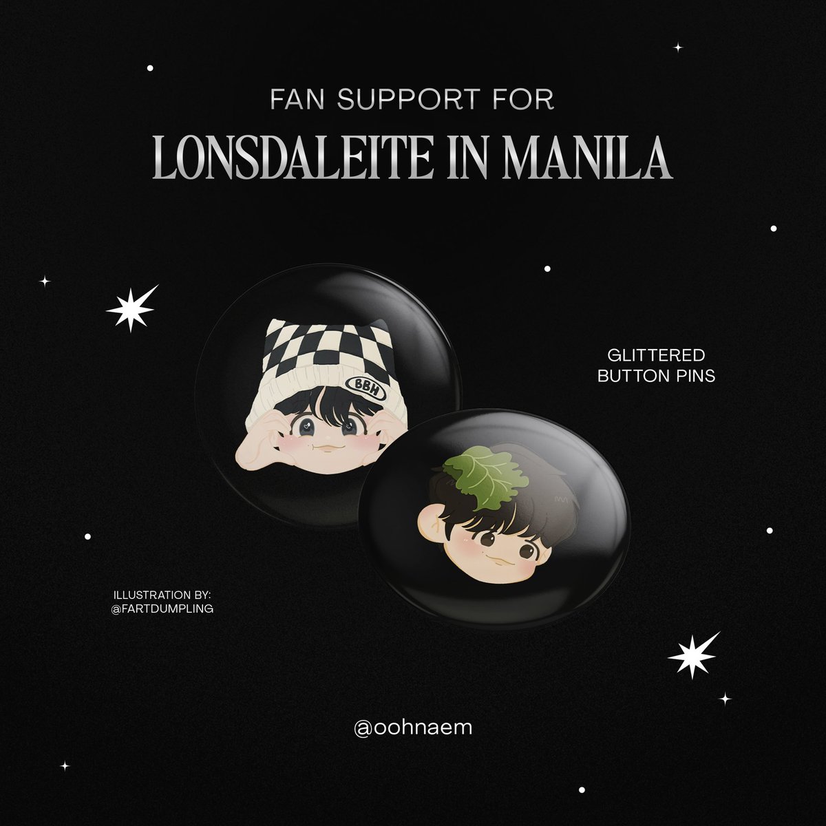 Fan Support for LONSDALEITE in MANILA 🎠

𖤐 1:1 only 
𖤐 No mechanics, just approach me on d-day! 😌🤍

#LONSDALEITEinMANILA #LONSDALEITEinMNL #BAEKHYUN @B_hundred_Hyun